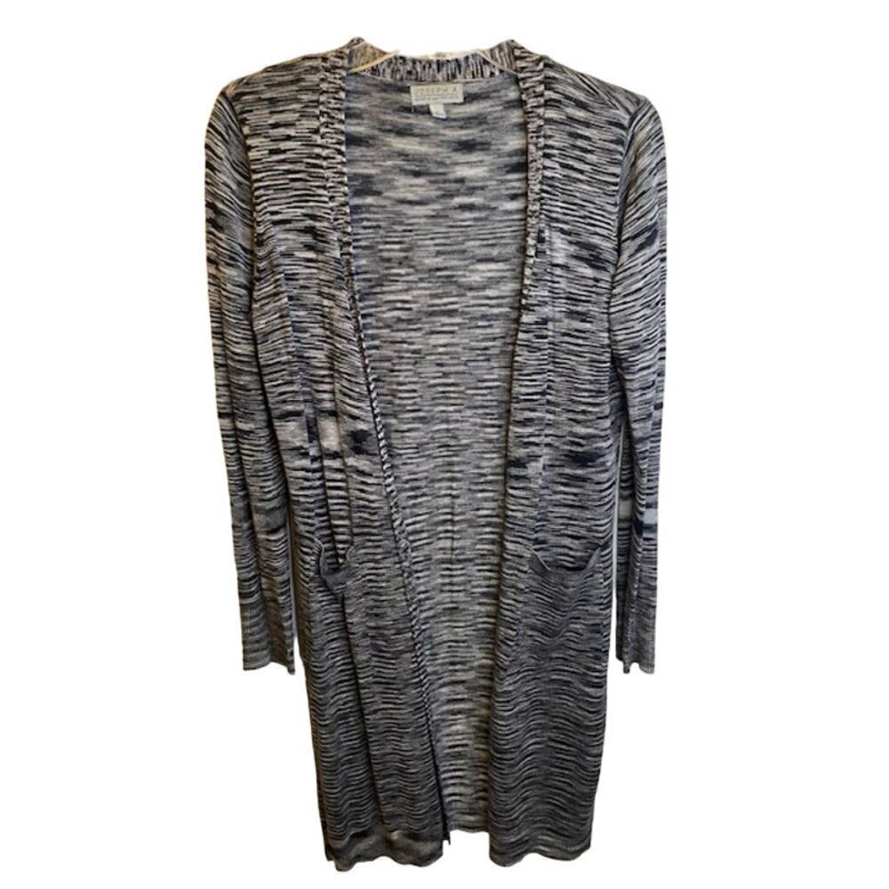 Joseph A Gray Black Space Dye Long Cardigan Small Cottage Core Y2K Prep